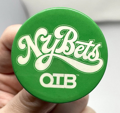 NY Bets OTB Off Track Betting Pinback Button