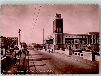 39637904 - Pescara Palazzo di Citta Corso Italia Denkmal Foto AK 1950