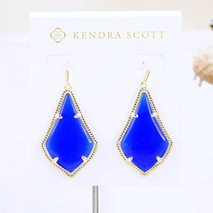 Authentic NWT Kendra Scott Alex Cobalt Blue Earrings Gold Plated September