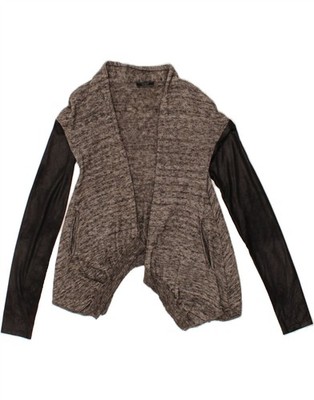 GUESS Los Angeles offene Damen-Cardigan Pullover UK 10 Small grau BC07
