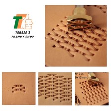 Professional Basket Weave Leather Stamp Tool - Compact Stainless Steel Craft ...