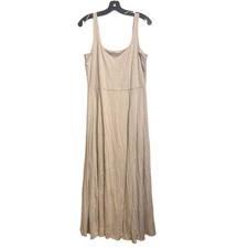 Tahari Dress Womens Large Beige Sleeveless Casual Sundress Beachy Normalcore