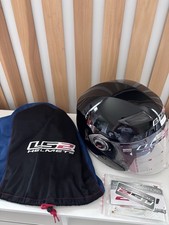 Ls2 Of569 Open Face Track Helmet With Quick Release-size Xs -glossy Black
