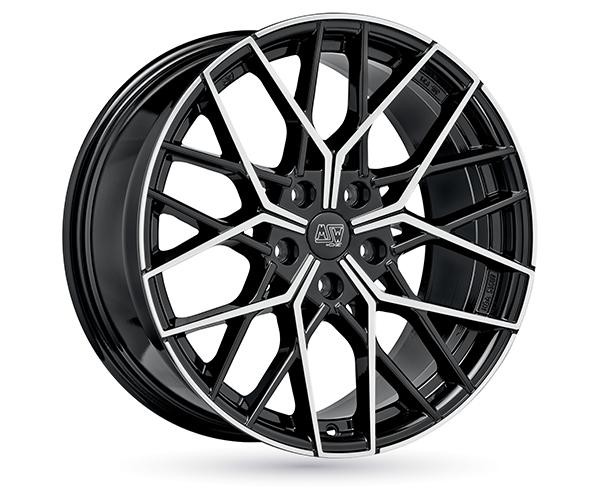 1X MSW (Oz) MSW 74 Gloss Black Full Polished 9.5Jx20 5X120 ET42-image