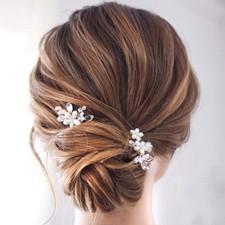 Pearl Wedding Hair Accessories Flower Bridal Hair Pins Hair Clips for Women S...