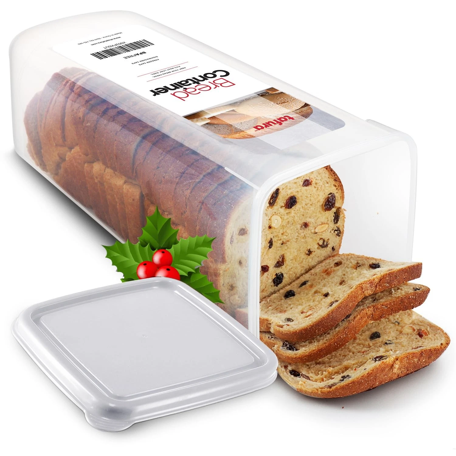 Bread Container - BPA Free Plastic Bread Box - Container/Holder for Homemade ...