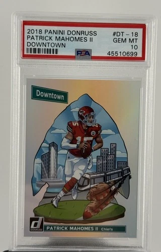 2018 Panini Donruss Patrick Mahomes Downtown - PSA 10 - VERY RARE 1st Year DT