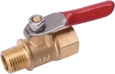 Wynnsky 1/4" Heavy Duty Air Compressor Brass Ball Valve Shut off Switch, 1/4 Inc