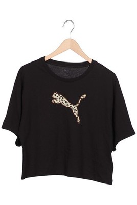 PUMA T-Shirt Damen Shirt Kurzärmliges Oberteil Gr. L Baumwolle Schwarz #ymiiocg