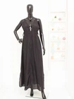 & And Other Stories Maxi Dress Black Silk Cotton V Neck Sleeveless Tie Waisted S