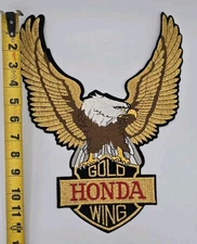 Vintage HONDA MOTORCYCLE GoldWing JACKET PATCH Embroidered 13"x10" Large 