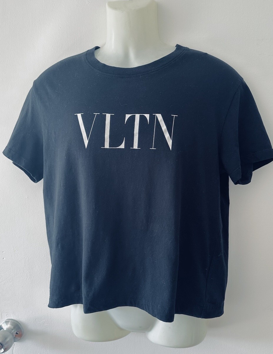 Valentino Men's VLTN Logo print Black T-Shirt Tee Top 100