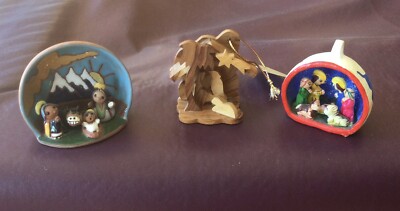 Zytoon Holy Land Imports Olive Wood Carving-Peruvian & Clay Miniature Nativity