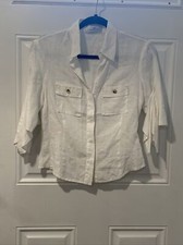 CH Carolina herrera women’s flare sleeve dress shirt size 6 white