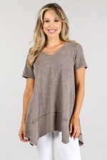 Chatoyant Basic Mineral Wash Top Desert Taupe...