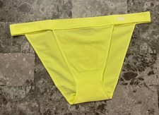 NWT VICTORIA'S SECRET PINK NEON YELLOW LOGO SEAMLESS HIGH LEG BIKINI PANTIES