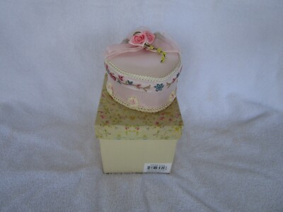 Popular Imports ''Putting on The Ritz'' Pink Tapestry Heart Trinket Box -NEW!