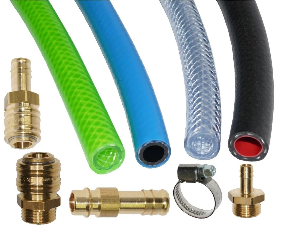 RI Druckluftschlauch flexibel Druckluftkupplung Pneumatik PVC Gewebeschlauch