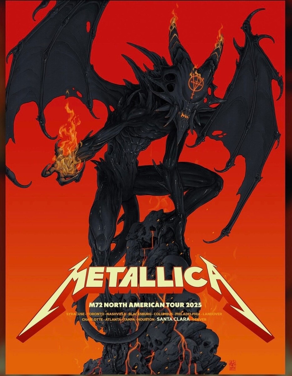 METALLICA POSTER SANTA CLARA POP UP 2025 VANCE KELLY CALIFORNIA