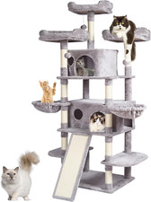 Cat Tree for Indoor Cats, 68.5" Cat Tower with 2 Cat Condos, Sisal Scratching Po