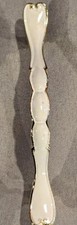 8 Vintage Ajax Drawer Pulls Handles White Gold Cabinet Jewelry MCM Queen Anne