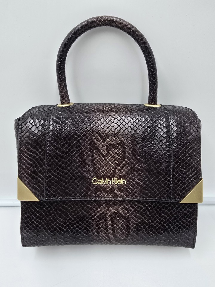 Calvin Klein Black Python The Statement Series Fern Vegan Leather ...