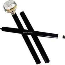 Brass Anchor Knob Handle Walking Stick Cane with Black Beechwood Shaft