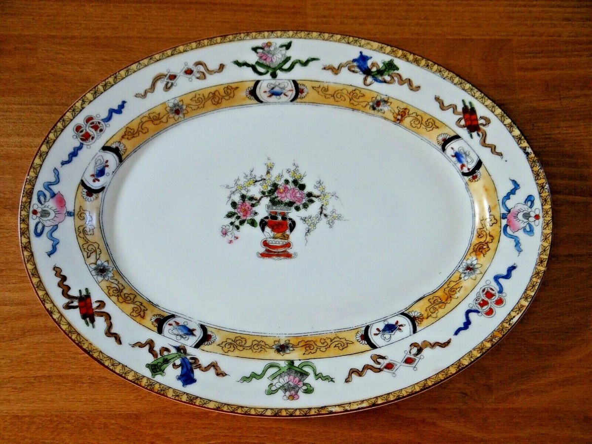 Rare Vintage Noritake Porcelain Platter Japan Vase Florals 1920's