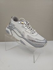Gianni Bini Stepup Step Up Rhinestone White Leather Sneakers Womens Size 11 NEW