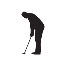Golfer Putt Golf - Vinyl Decal Sticker - Multiple Color Sizes - ebn1340