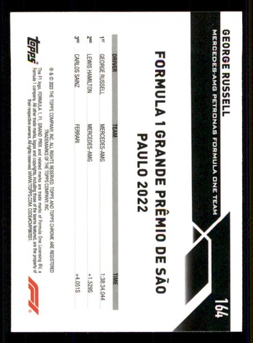 2023 Topps Chrome Formula 1 #164 George Russell GPW - Picture 2 of 2