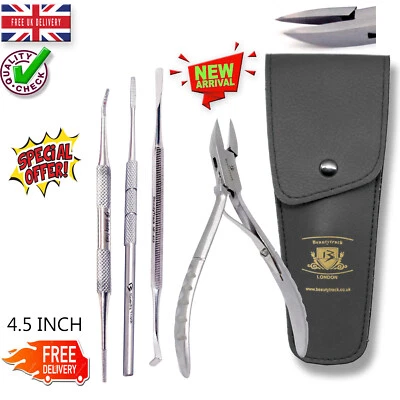 BEAUTYTRACK Zehennagelschneider Set strapazierfähig dicke Zehennagelfeile eingewachsene Pilznagelbehandlung