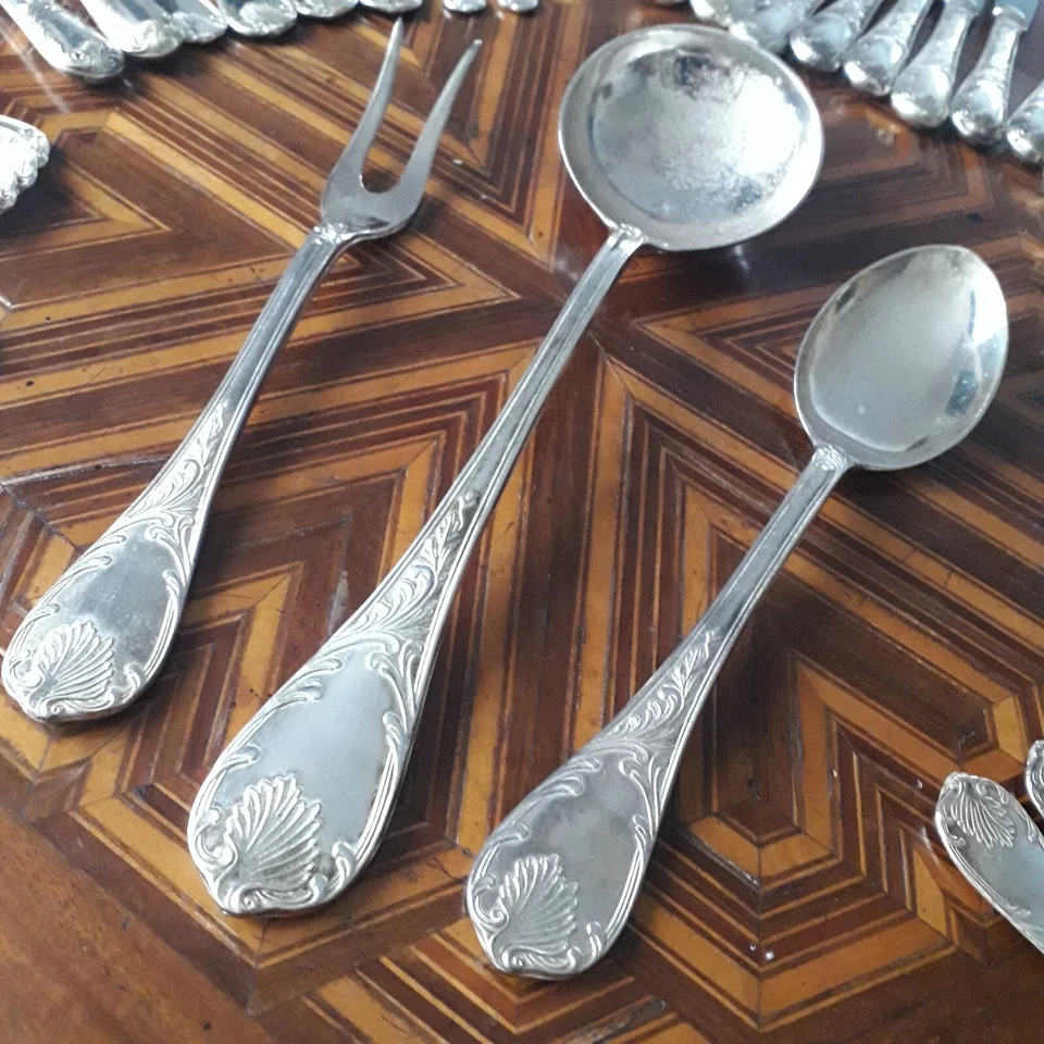 Servito Posate per 12 Persone Arg 800 placcato 51 Pz. - Immagine 4 di 4