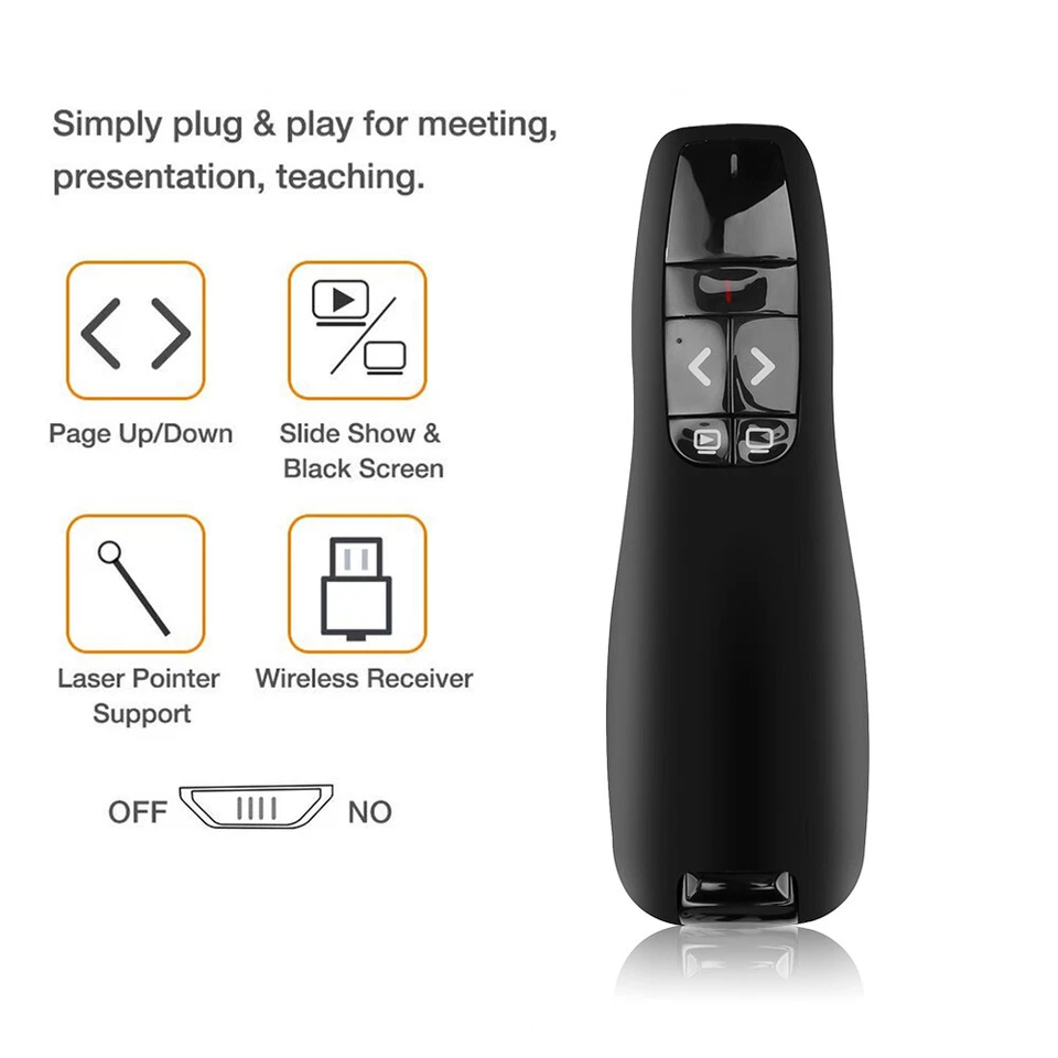 R400 2.4Ghz USB Wireless Presenter Pointer Pen Page Turning Pen Remote Control - Image 2 of 4