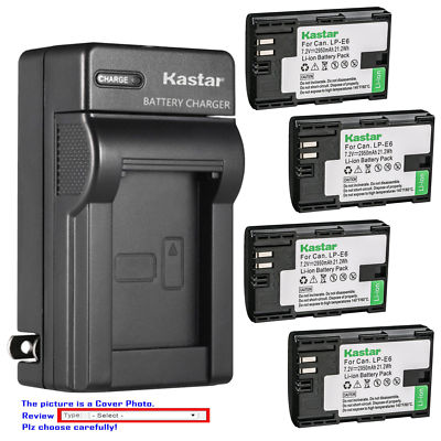 LP-E6 Battery & Wall Charger for IKAN On-Camera HDMI Monitor, Canon XC10 XC15 