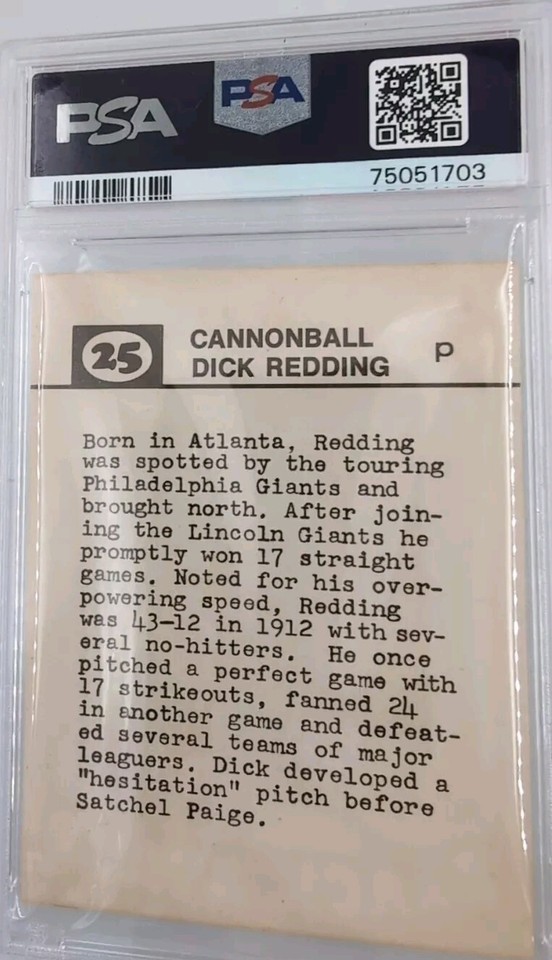 1974 Laughlin OldTime Black Stars PSA 5.5 Cannonball Redding 25 eBay