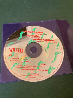 Nirvana - All Apologies / Rape Me (CD, Rare Import Single, 1993) Disc only