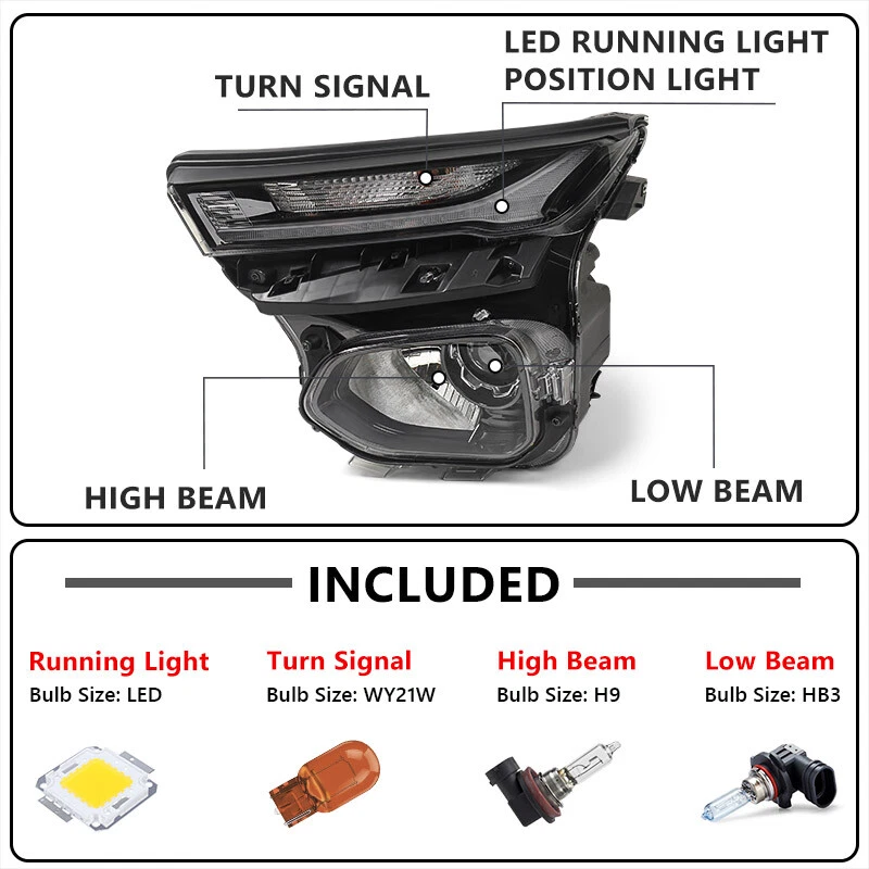 For Chevy Trailblazer 2021-2023 Halogen w/ DRL Projector Headlight Lamp Driver - Image 3 of 4