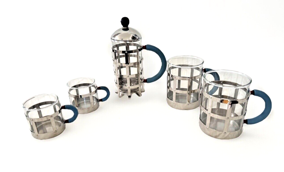 ALESSI Michael Graves French Press Coffee Maker Espresso Cups Mugs