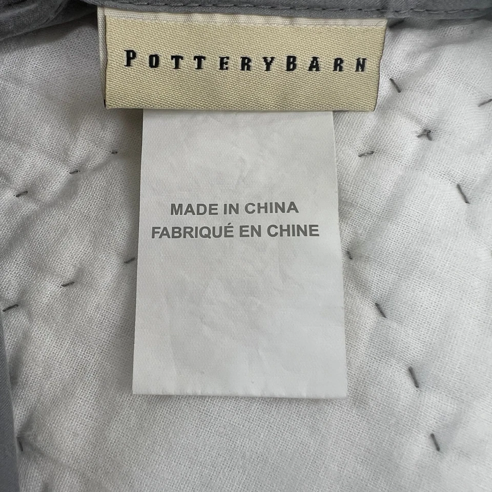 Edredón Pottery Barn Terciopelo Diamante King Sham Gris Puntada Diamante Mezcla de Algodón (2) Foto 4 de 4