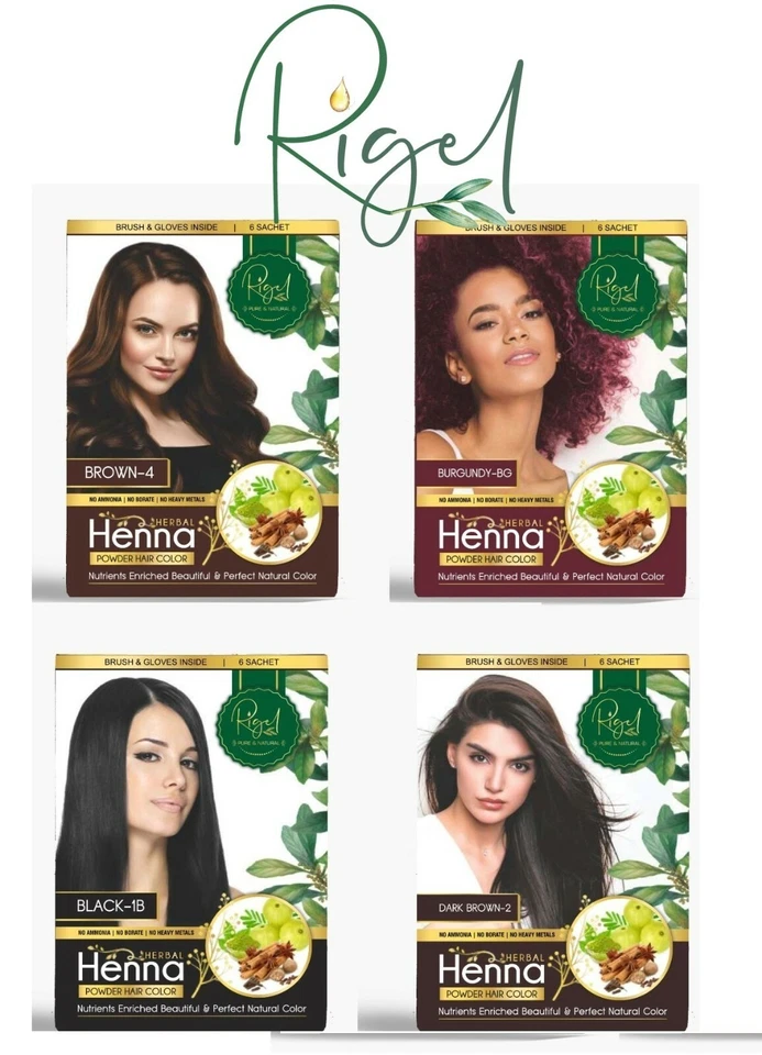 Rigel Henna Powder Hair Color Dye Perfect Natural Colouring Ammonia Free