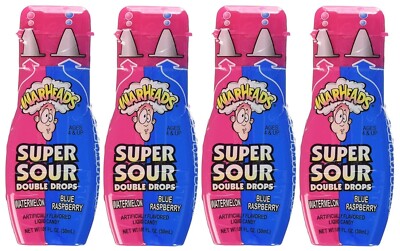 4x Warheads Super Sauer Doppel Tropfen Wassermelone / Blaue Himbeere Liquid