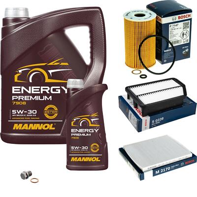 BOSCH Inspektionspaket 6 L MANNOL Energy Premium 5W-30 für Hyundai i40 CW VF