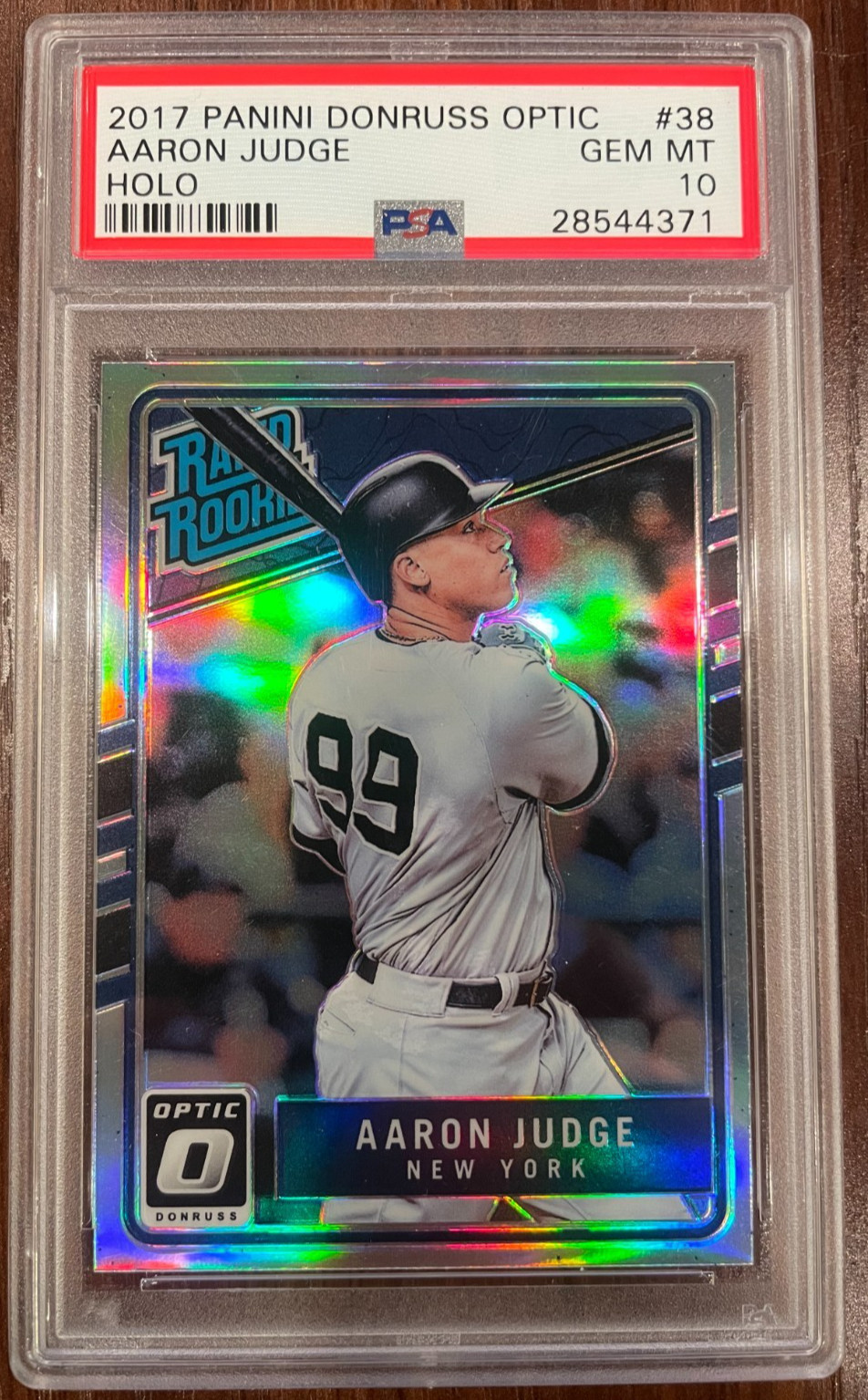 2017 PANINI DONRUSS OPTIC HOLO #38 AARON JUDGE ROOKIE RC PSA 10