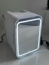 Mini Fridge 4L Skincare Beauty Cooler Warmer LED Mirror 12V/UK Plug White