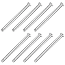 8Pcs 1/4" x 3-1/8" Single Hole Clevis Pins, 304 Stainless Steel Flat Head Pins