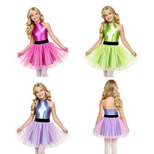 Kids Girls Cosplay Themed Party Dance Sparkling Tutu Dress Mesh Fancy Halloween