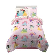Disney Princess Kids Bedding Twin Comforter  Sheets, 4 Piece Set