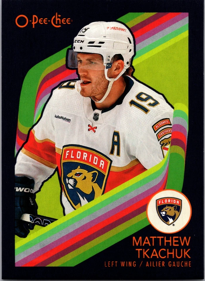 2023-24 O-Pee-Chee Black Border #4 Matthew Tkachuk Florida Panthers 10/100 NM - Image 2 of 3