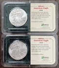 2002 Silver American Eagle Littleton 2 Coin Lot Uncirculated Bullion 2 Oz Total